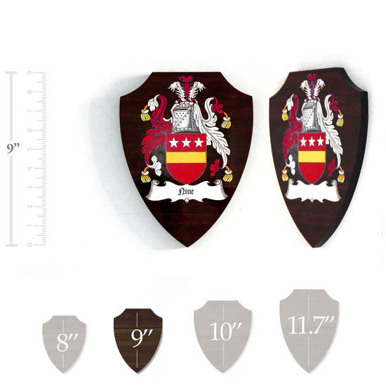 Heraldic Coat of Arms, Wooden Shield Plaque. Traditional Family History.