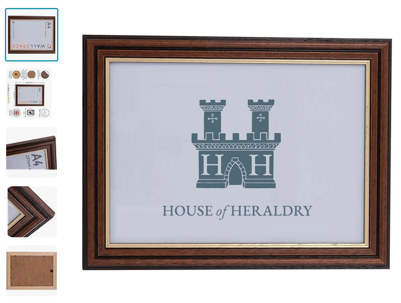 Framed Coat of Arms Certificate With Family History, A4