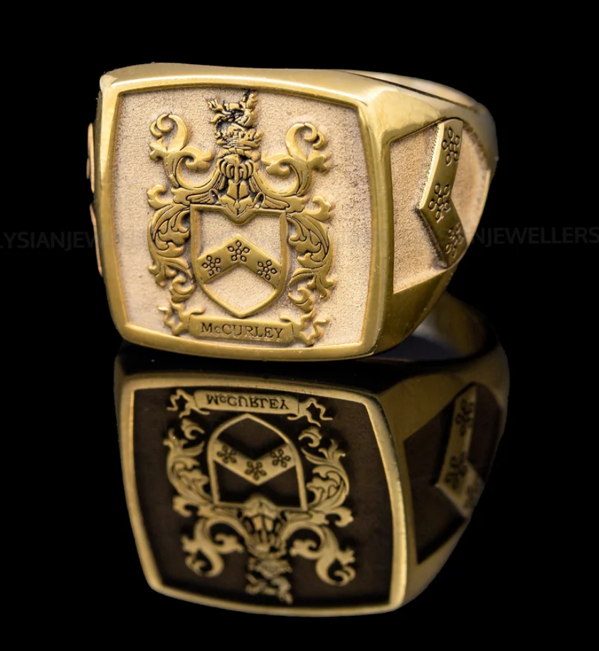 Coat of Arms Signet Ring, Customised, Personalized. Family Emblem.