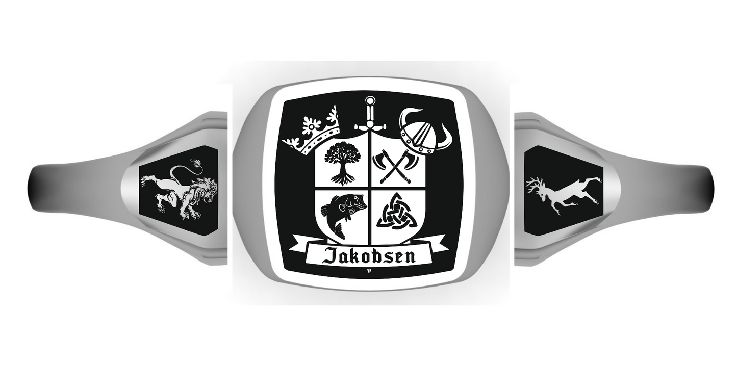 Coat of Arms Signet Ring, Customised, Personalized. Family Emblem.